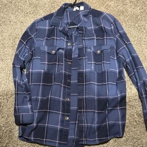Blue Plaid Roxy Button-Up Shirt